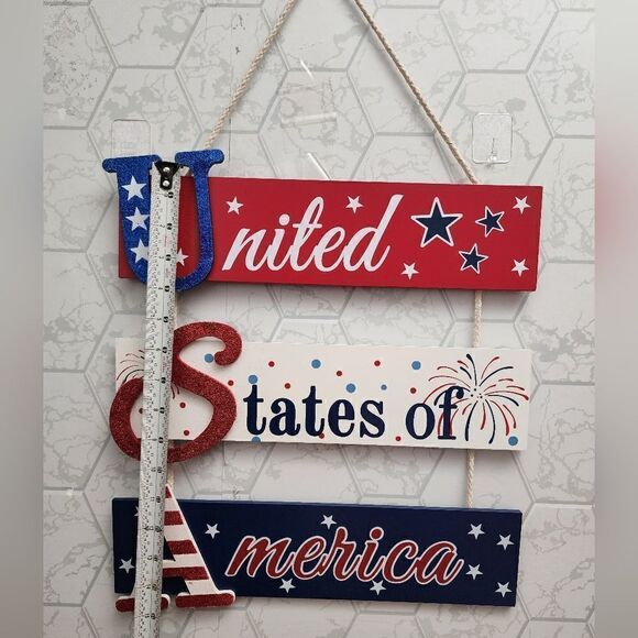 New Wooden 4th of July Patriotic Americana Wall Decor - Picture 2 of 3